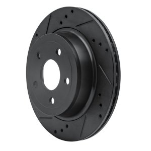 Chevrolet Cobalt Brake Rotor (1) - Rear Left - R1 Concepts - Drilled & Slotted - Black - `08-`10